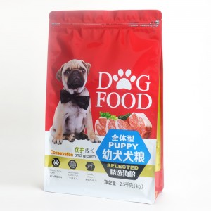 Geantă de hrană pentru câini de 2,5kg Reîncărcabil fermoar Plată de jos plată pentru mâncare uscată pentru animale de companie